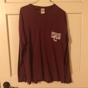 maroon pink nation long sleeve